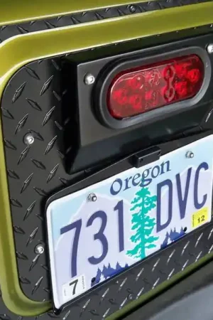 Fast Shipping Jeep Wrangler Warrior Center Mounted License Plate Bracket with LED light - 1562