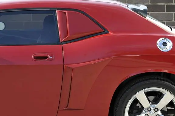 Certified Dodge Challenger Xenon Quarter Window Scoop Kit - Right And Left with Black Vinyl Inserts - 12950
