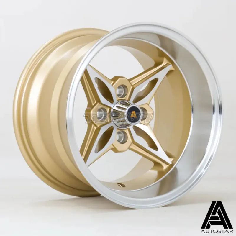 Autostar Kanji Alloy Wheel 14x9 ET-13 4x100 Gold Polished Face 73mm CB Time-Limited