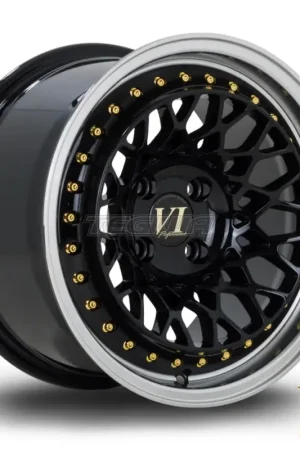 6Performance Infinity Alloy Wheel 15x8.25 ET15 4x100 Black Polished Li Final Sale