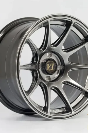 Grab Now 6Performance BDR Alloy Wheel 15x8.25 ET0 4x100 Hyper Black 67.1mm CB