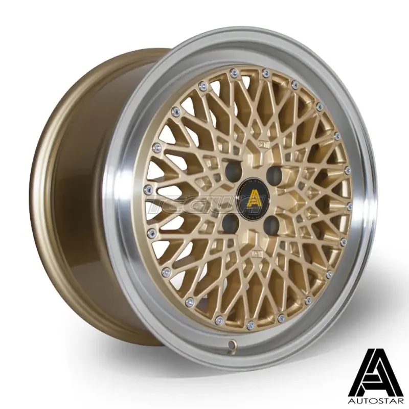 Autostar Minus Alloy Wheel 17x8 ET30 5x100 Gold Polished Lip 67.1mm CB Viral