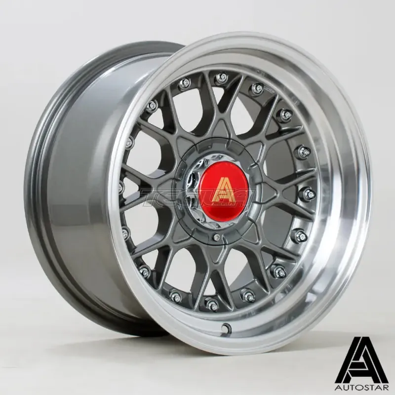 Express Delivery Autostar Sprint Alloy Wheel 15x8 ET0 4x100,4x114 Gunmetal Polished Lip