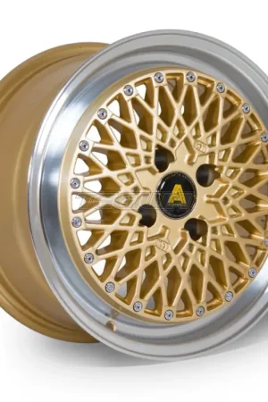 Autostar Minus Alloy Wheel 15x7.5 ET25 4x100 Gold Polished Lip 67.1mm Worldwide Shipping