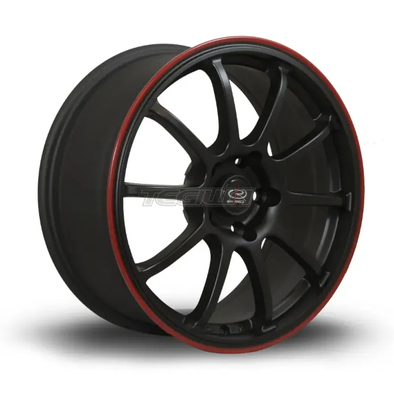 Modern Rota Force Alloy Wheel 17x8 ET35 5x100 Flat Black Red Lip 73mm CB