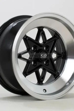 Rota Hachi Alloy Wheel 15x8 ET0 4x114 Black Polished Lip 73mm CB Clearance