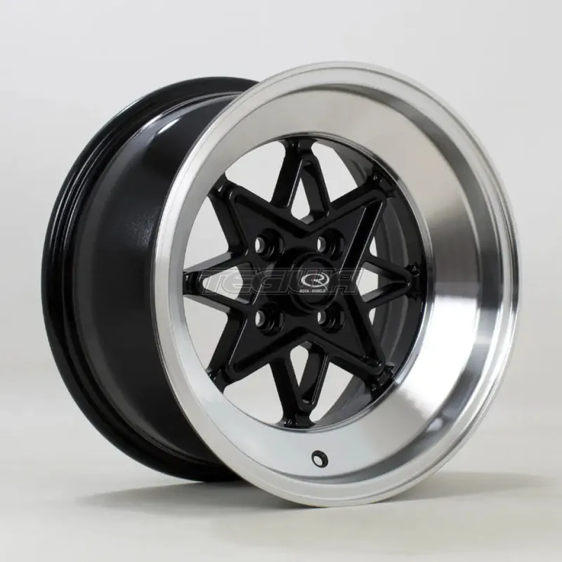 Rota Hachi Alloy Wheel 15x8 ET0 4x100 Black Polished Lip 67.1mm CB One Day Deal