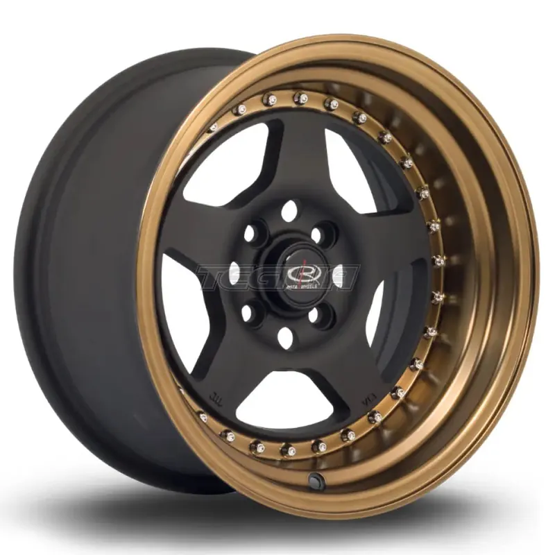 Order Now Rota Kyusha Alloy Wheel 15x8 ET0 4x114 Flat Black Bronze Lip 73mm CB