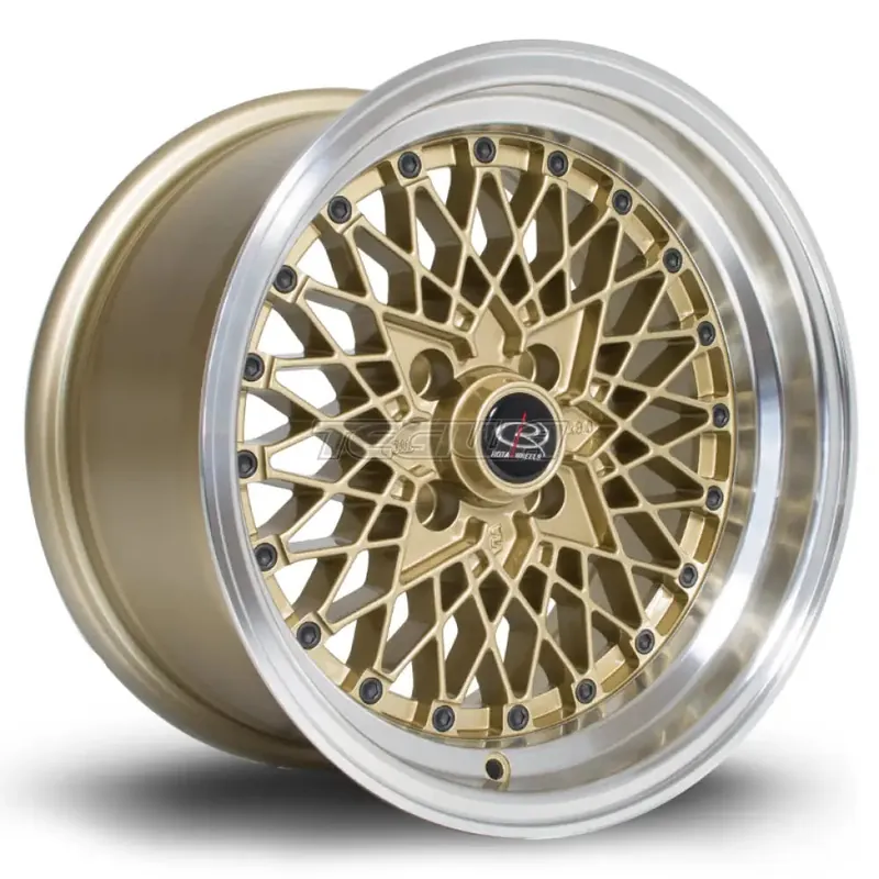 Latest Rota OSMesh Alloy Wheel 15x8 ET20 4x100 Gold Polished Lip 67.1mm CB