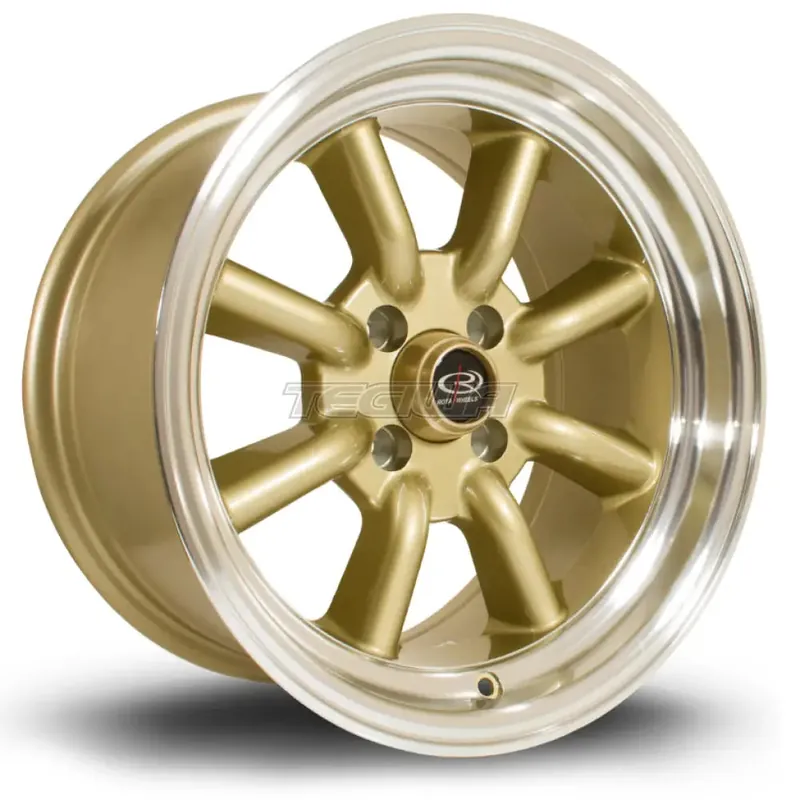 Last Chance Rota RKR Alloy Wheel 15x8 ET0 4x100 Gold Polished Lip 67.1mm CB