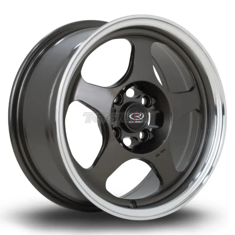 New Release Rota Slip Alloy Wheel 15x7 ET40 4x100 Gunmetal Polished Lip 67.1mm CB