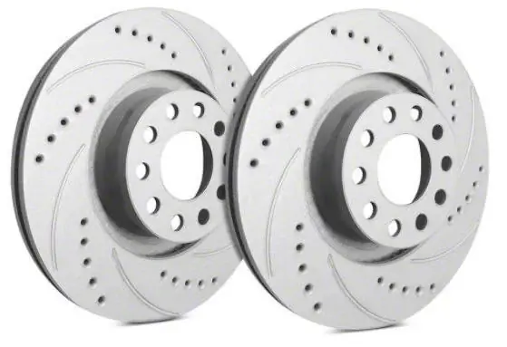 SP Performance Cross-Drilled and Slotted Rotors with Gray ZRC Coating; Front Pair Buy Online