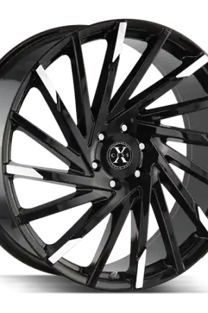 Xcess X02 5x120 22x9 +35 Gloss Black Machined Tips Special Offer