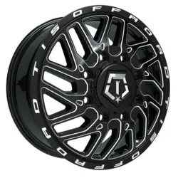 Bargain TIS 544BM Dually 8X210 17x6.5 -140 Gloss Black w/Milled Accents