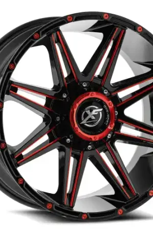 XF Off-Road XF-220 5x139.7/5x150 18x9 +0 Gloss Black & Red Milled Clearance