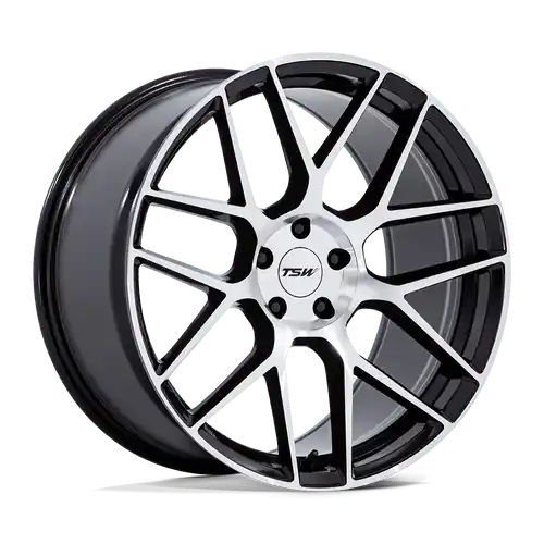 TSW TW002 LASARTHE 5X120 18x9.5 +40 GLOSS BLACK MACHINED Crafted