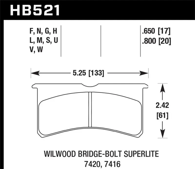 Big Sale Hawk Wilwood Superlite SL4R 7420 HPS 5.0 Brake Pads — PMD Premier Motoring Development