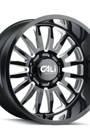 New Arrival Cali Off-Road Summit 9110 8x180 24x14-76 Gloss Black/Milled Spokes