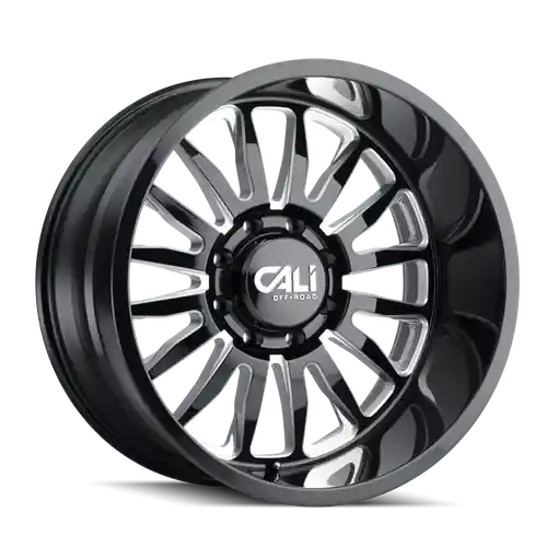 New Arrival Cali Off-Road Summit 9110 8x180 24x14-76 Gloss Black/Milled Spokes