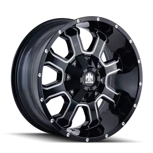 Mayhem Fierce 8103 8x180 22x12-44 Gloss Black/Milled Spokes Original