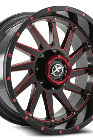 XF Off-Road XF-216 5x139.7/5x150 20x9 +0 Gloss Black & Red Milled In Demand