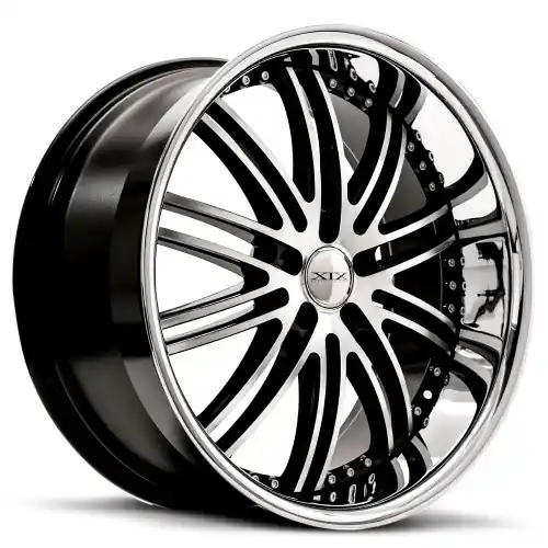 XIX Wheels XIX 23 5x120 22x10.5 +38 Gloss Black Machined with Stainless Steel Lip Express Delivery