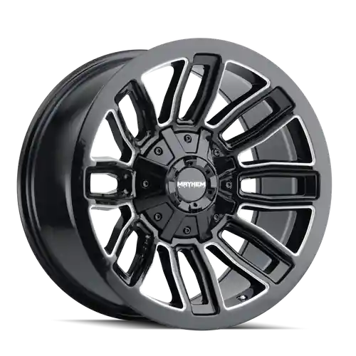 Trusted Brand Mayhem Decoy 8108 6x135/6x139.7 20x9+11 Gloss Black/Milled Spokes