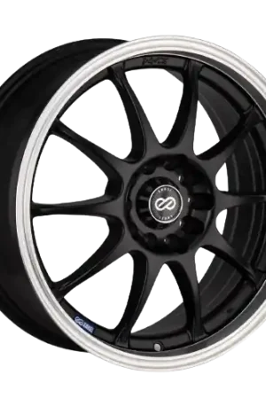 Budget Enkei J10 5x100/114.3 15x6.5+38 Matte Black W/ Machined Lip
