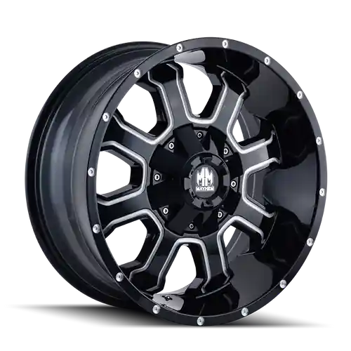 Best Choice Mayhem Fierce 8103 5x114.3/5x127 17x9+18 Gloss Black/Milled Spokes