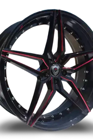 MARQUEE WHEELS M3259 5x120 20x9+15 BLACK / RED Holiday Sale