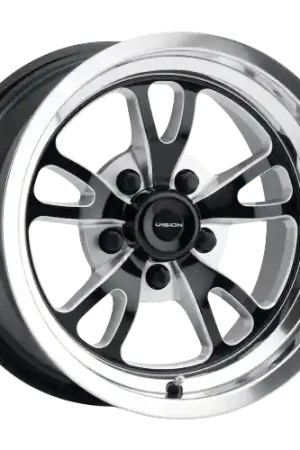Save Now Vision American-Muscle 149 Patriot 5x127 15x8+0  Gloss Black Milled Spoke Polished Lip