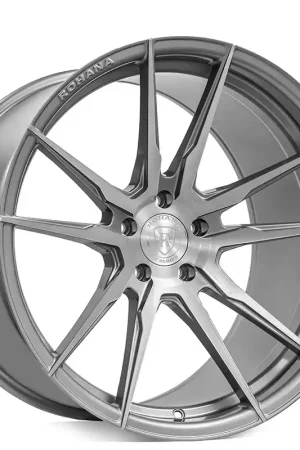22" Rohana Wheels RFX2 Brushed Titanium Flow Formed Rims Premium