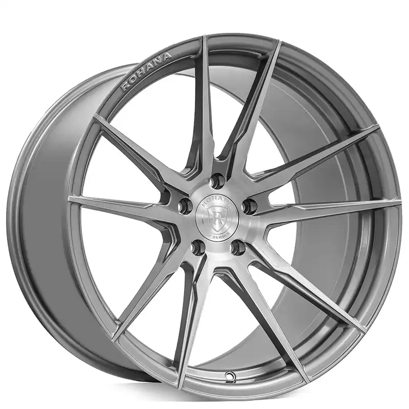 22" Rohana Wheels RFX2 Brushed Titanium Flow Formed Rims Premium