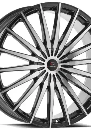Cavallo CLV-34 5x112/5x114.3 22x8.5 +38 Gloss Black & Machined Special Discount