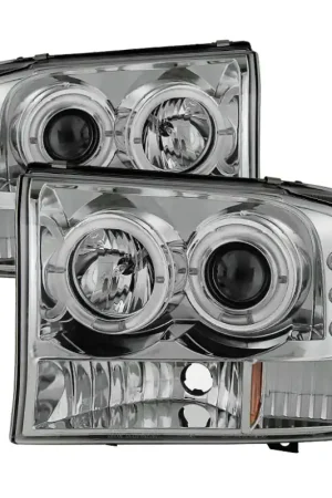 Holiday Sale Spyder Ford F250 Super Duty 99-04 Projector Version 2 LED Halo LED Chr — PMD Premier Motoring Development