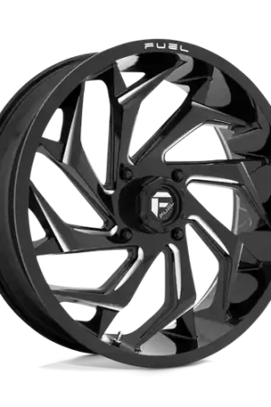 Handmade Fuel UTV D753 REACTION 4X156 22X7 +13 GLOSS BLACK MILLED
