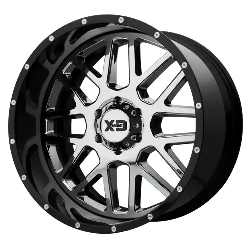 XD XD201 GRENADE 8X170 20X10 -18 CHROME CENTER GLOSS BLACK MILLED LIP Money Back Guarantee