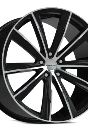 Limited Offer Vision Street-Designs 471 Splinter 5x112 22x9+32 Gloss Black Machined Face