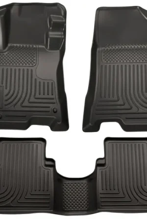 Husky Liners 08-12 Honda Accord (4DR) WeatherBeater Combo Black Floor Liners (One Piece for 2nd Row) Free Returns