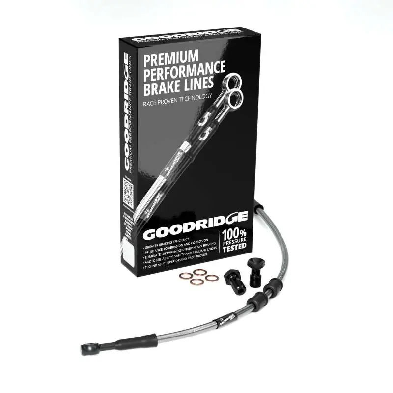 Big Sale Goodridge 14-15 HD FXDBB/FXDBP Drag Bar (w/ABS) +6in Clear Brake Line Kit w/Stainless Steel Fittings