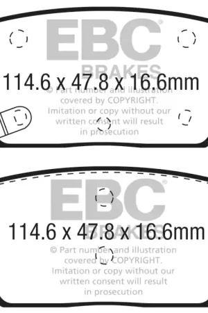 Limited Time EBC 2016+ Cadillac CT6 2.0L Turbo Yellowstuff Rear Brake Pads