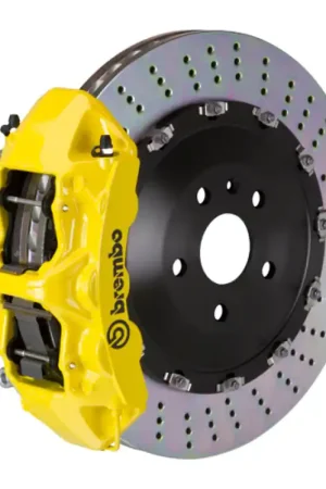 Brand New Brembo 17-23 540i Front GT BBK 6 Piston Cast 405x34 2pc Rotor Drilled-Yellow
