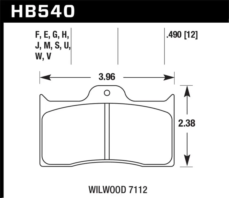 Buy Online Hawk Wilwood 7112 ER-1 Motorsports Brake Pad Set