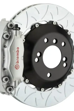 Original Brembo 09-13 FX35/FX50/14-17 QX70 Rr GT BBK 4 Pist Cast 345x28 2pc Rotor Slotted Type3-Silver