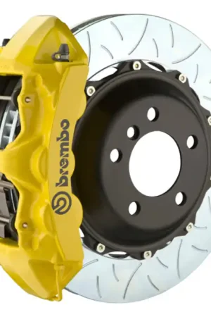 Bargain Brembo 08 R32 (Mk5) Front GT BBK 6 Piston Cast 355x32 2pc Rotor Slotted Type-3- Yellow