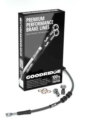 Hassle-Free Returns Goodridge 20-23 HD FLHP +6in Black Brake Line Kit w/Stainless Steel Fittings