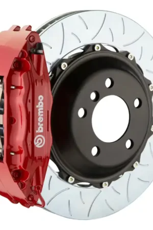 Hot Deal Brembo 99-07 Evo VI/VII/VIII/IXFront GT BBK 6 Piston Cast 355x32 2pc Rotor Slotted Type3-Red