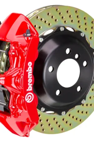Brembo 08-09 H2 Rear GT BBK 4 Piston Cast 2pc 380x32 2pc Rotor Drilled-Red Time-Limited