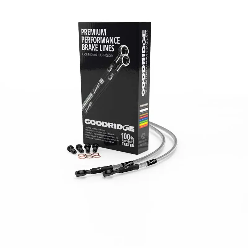 Crafted Goodridge 15-17 Harley-Davidson FLS Slim (w/o ABS) Black Front Brake Line w/Clear Fitting