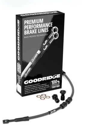 Hot Deal Goodridge 14-15 HD FXDBB/FXDBP Drag Bar (w/ABS) -4in Black Brake Line Kit w/Black Fittings